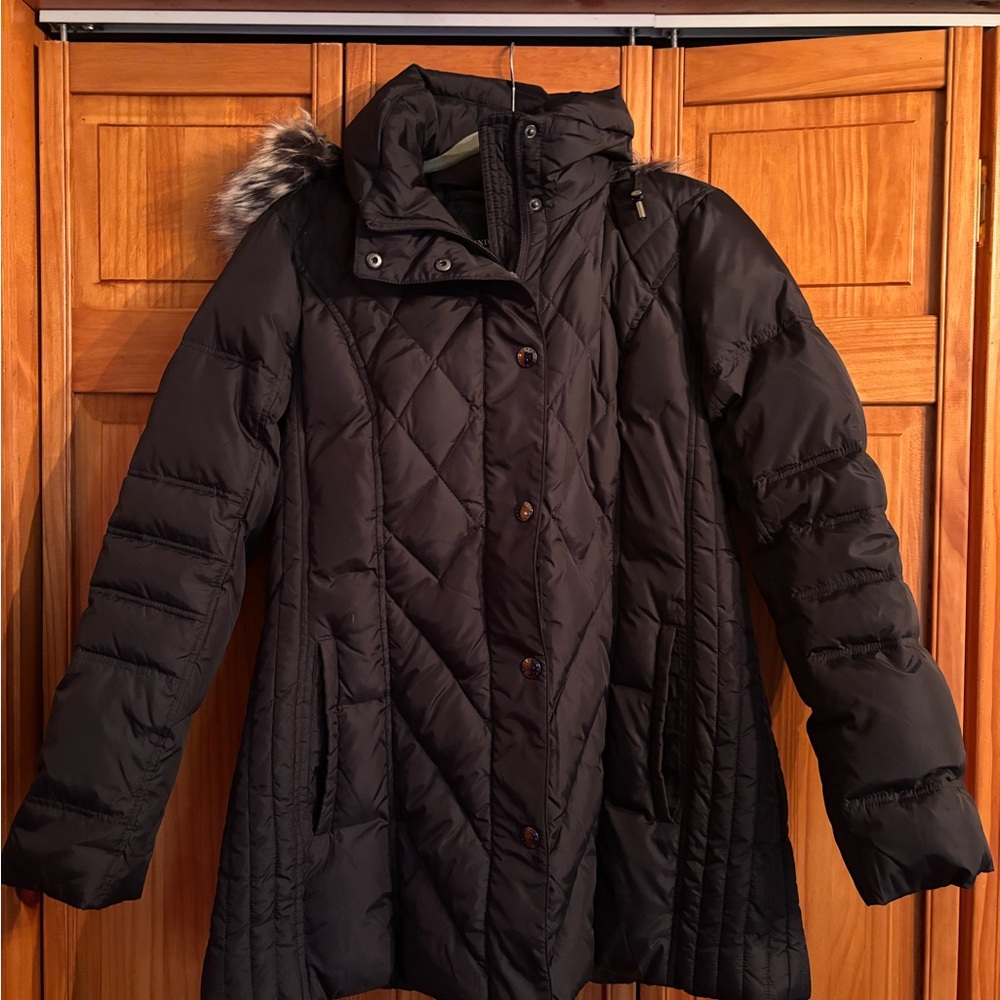 Women's Black Quilted Winter Coat